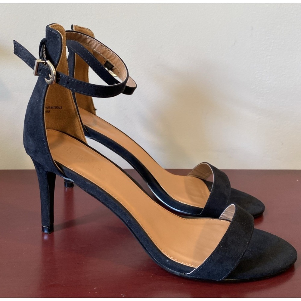 Charlotte Russe Rory Women's Size 7 Black High Heel Open Toe Ankle Strap Sandals